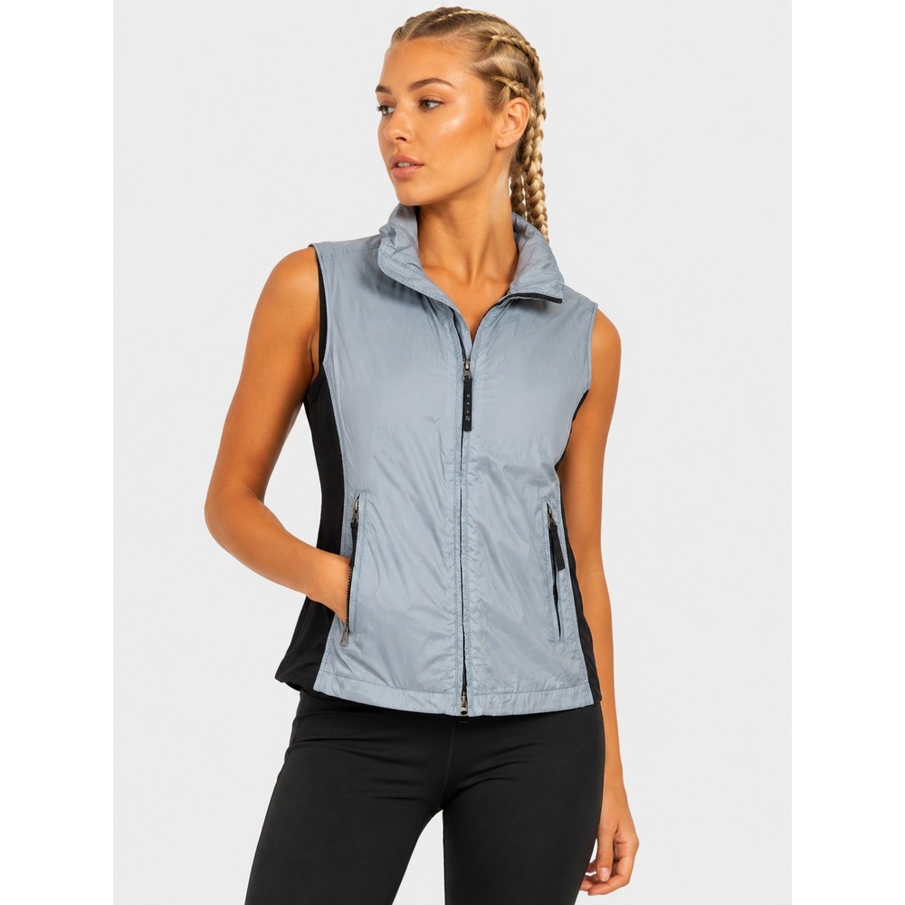 Burton Heater Blue Black Fleece Lined Zip Up Athletic Snowboard Vest M